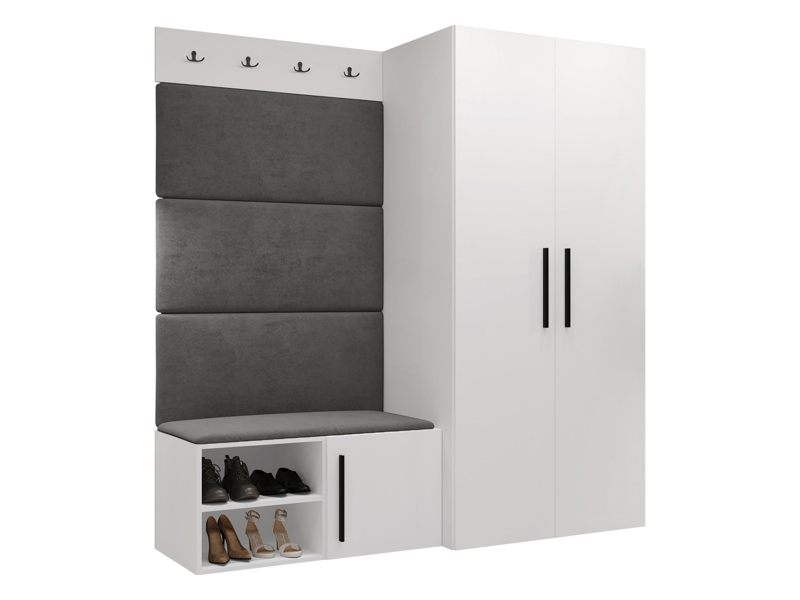 GARDEROBEN-SET Medi I - Schwarz/Weiß, Holzwerkstoff/Kunststoff (80/191/50cm) - MIRJAN24
