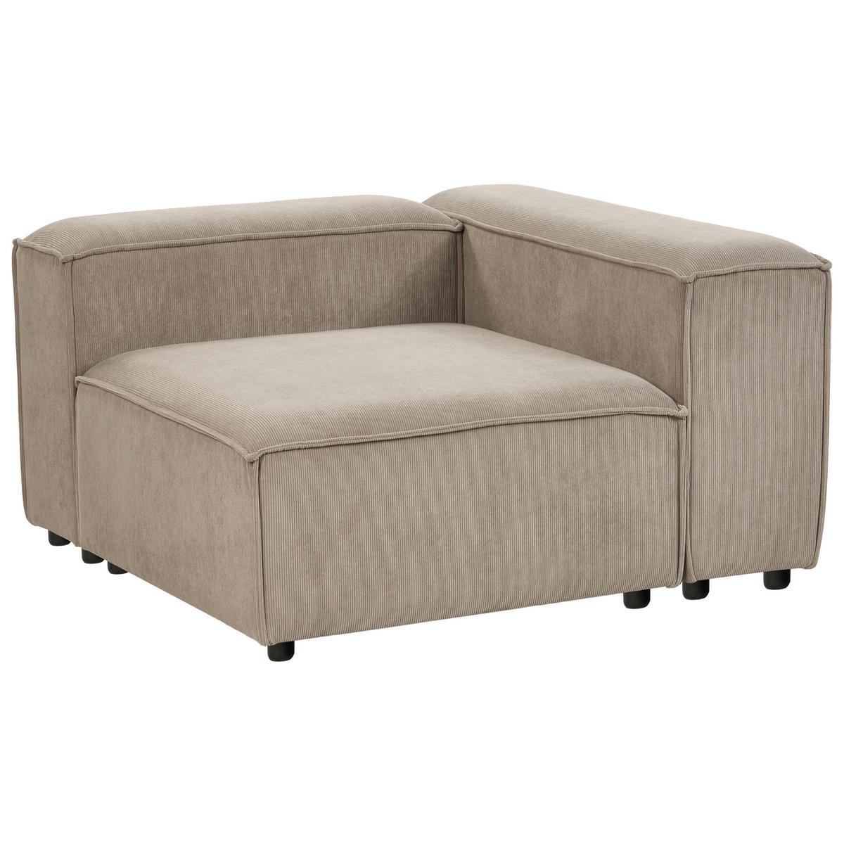 ECKMODUL Cord Hellbraun linksseitig Ardal - Hellbraun/Schwarz, Textil (120/68/120cm) - Beliani