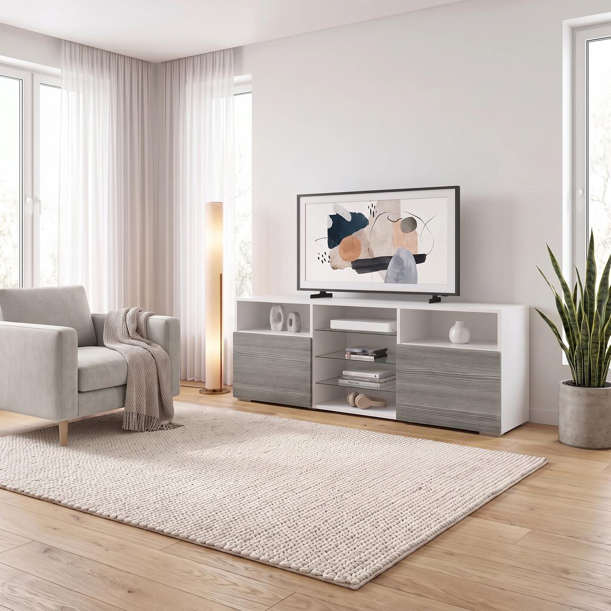 LOWBOARD Granada Front in Avola-Anthrazit - Anthrazit, Holzwerkstoff (146/54/35cm) - Vladon