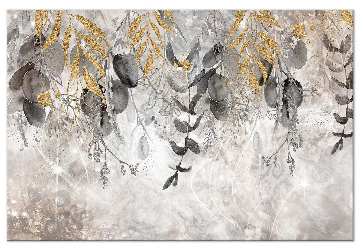KUNSTDRUCK Schwarz-Weiß 120/80 cm - Goldfarben/Schwarz, Textil (120/80cm) - KUNSTLOFT