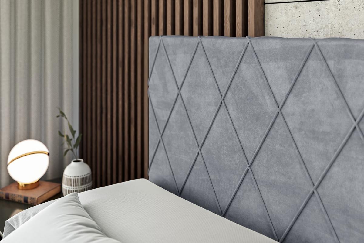 BOXSPRINGBETT LEPARO KING - 140 x 200 - H3/H4 - Grau - Grau, Holzwerkstoff (140/200cm) - ALTDECOR