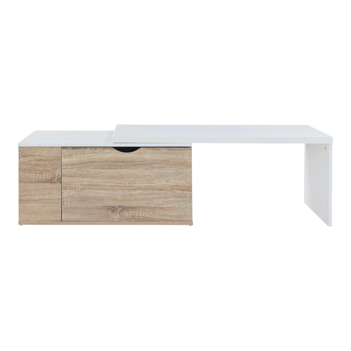 BEISTELLTISCH Österåker - Braun/Weiß, Holzwerkstoff (47.5/100/40cm) - [en.casa]