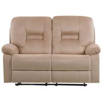 2-SITZER-SOFA mit LED-Beleuchtung Samtstoff Beige Bergen - Beige, Textil (146/101/73cm) - Beliani