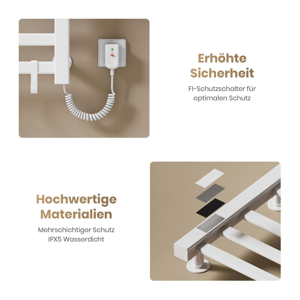 HEIZKÖRPER Elektrisch mit WiFi und Fernbedienung Weiß 100/50 cm - Schwarz, Metall (50/100/25.5cm) - EMKE
