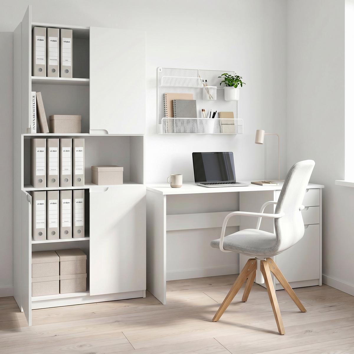 BÜROSCHRANK Logan Fronten in Cashmere - Kaschmir, Holzwerkstoff (82/184/37cm) - Vladon