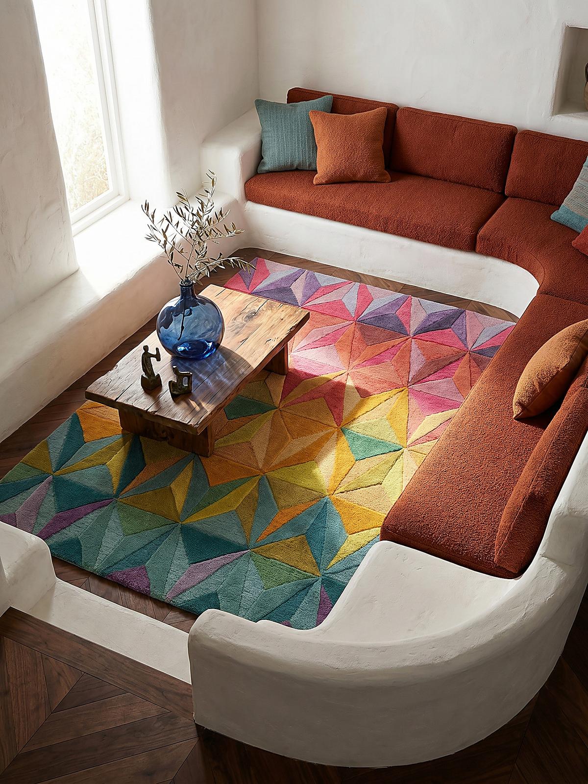WOLLTEPPICH DERWENT, geometrisch, Florhöhe 10 mm, Bunt, 200 x 290 cm - Multicolor, Textil (200/290cm) - KADIMA DESIGN