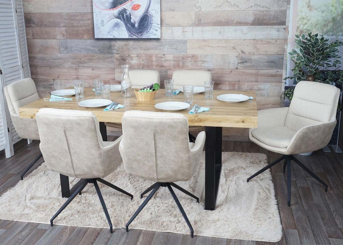 ESSZIMMERSTUHL Cremeweiß - Beige/Weiß, Textil (60/89/54cm) - MCW