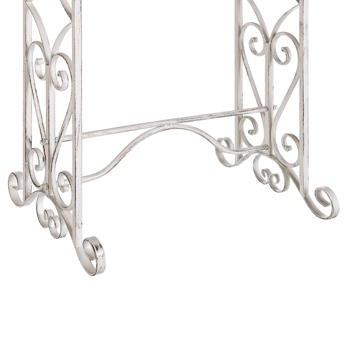 HANDTUCHSTÄNDER Antik Optik weiß 45 x 90 cm Chillan - Weiß, Metall (27/90/34cm) - Beliani