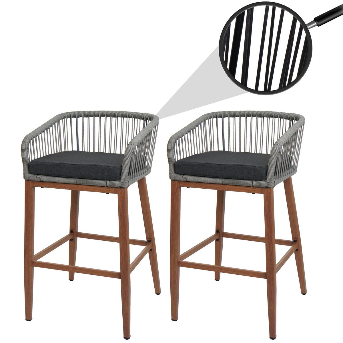 BARHOCKER Hellgrau, Dunkelgrau - Dunkelgrau/Hellgrau, Metall (51/92/53cm) - MCW