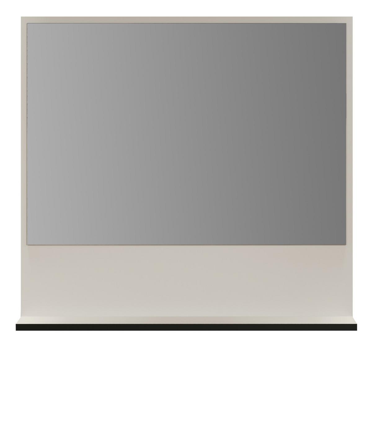 BADSPIEGEL Kaschmir, grau 80 cm, Badezimmer Spiegel mit Ablage - Kaschmir/Grau, Glas/Holzwerkstoff (80/74/14cm) - Top.Furn