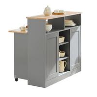 KÜCHENINSEL Grau-Natur - Grau, Holz/Holzwerkstoff (110/97/68cm) - SoBuy