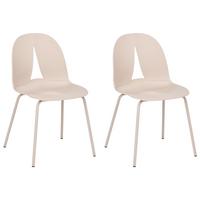 GARTENSTUHL 2er Set ohne Armlehnen Beige Bolgheri - Beige, Kunststoff (49/83/49cm) - Beliani