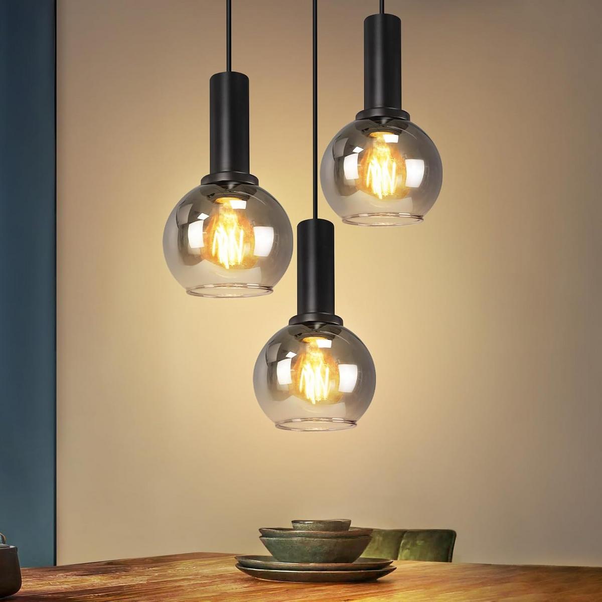 HÄNGELEUCHTE Vossq 22/13/145 cm - Schwarz, Glas/Metall (22/13/145cm) - ZMH