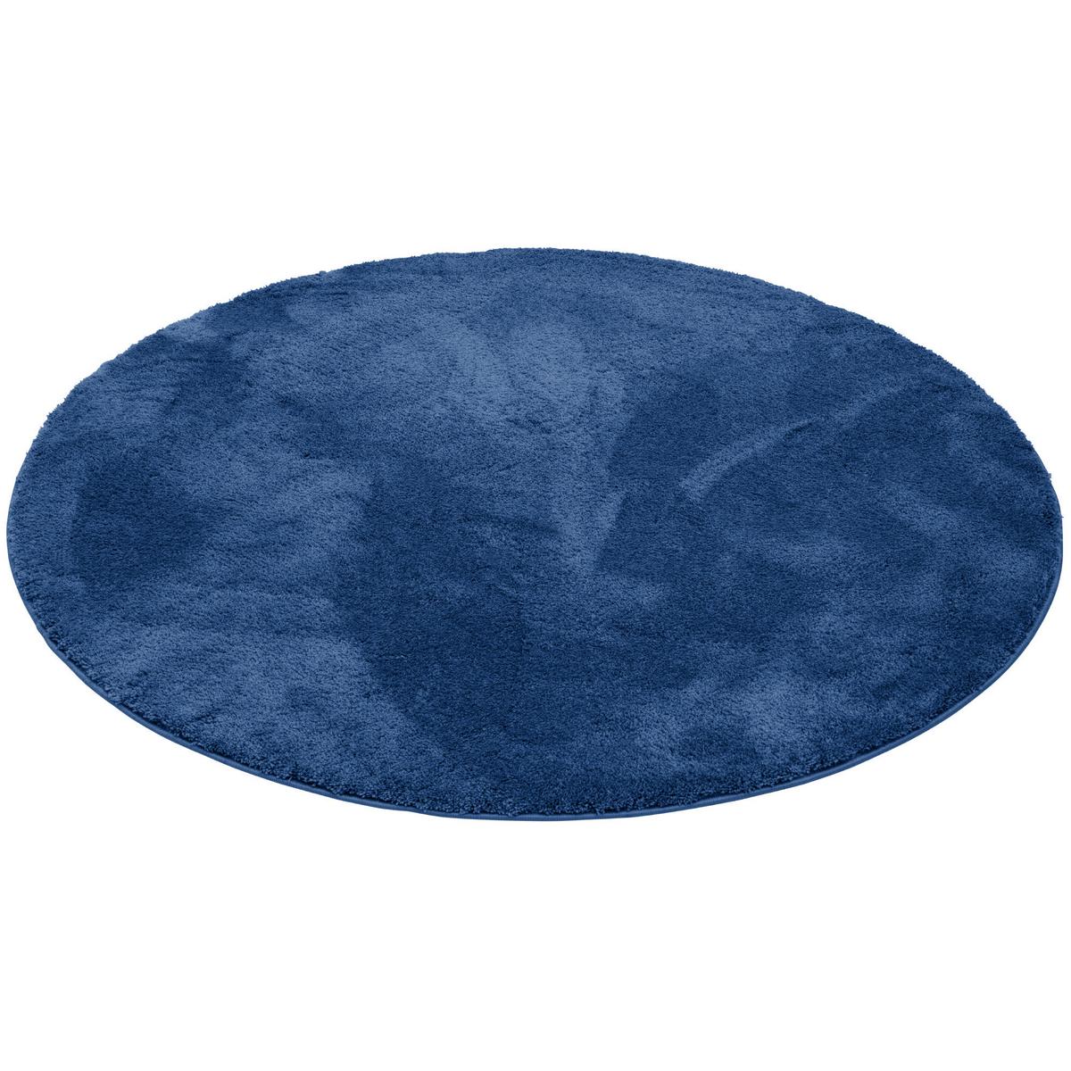 HOCHFLOR SUPER SOFT TEPPICH SILKY RUND - Dunkelblau, Textil (200/200cm) - Pergamon