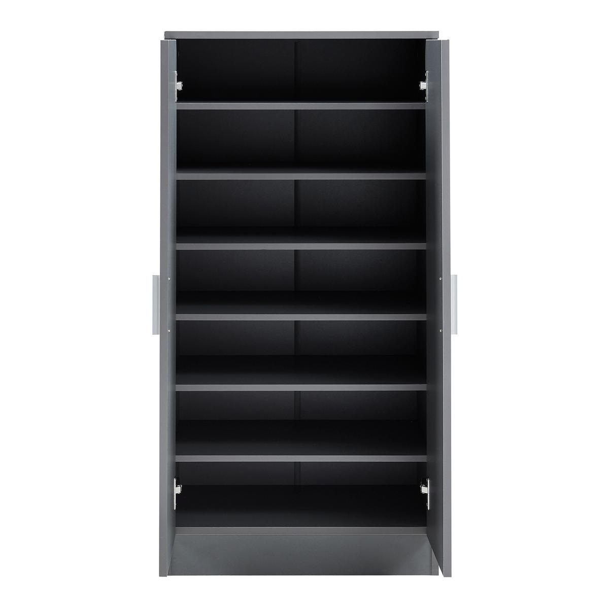 SCHUHSCHRANK Notribontaa - Anthrazit, Holzwerkstoff (55/108/35cm) - [en.casa]