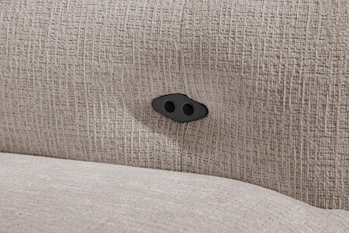 ECKSOFA SVEN 3-Sitzer, 1 Relax XL, verstellbare Kopfstützen, beige - Beige/Schwarz, Holzwerkstoff/Textil (256/163cm) - Wozimo