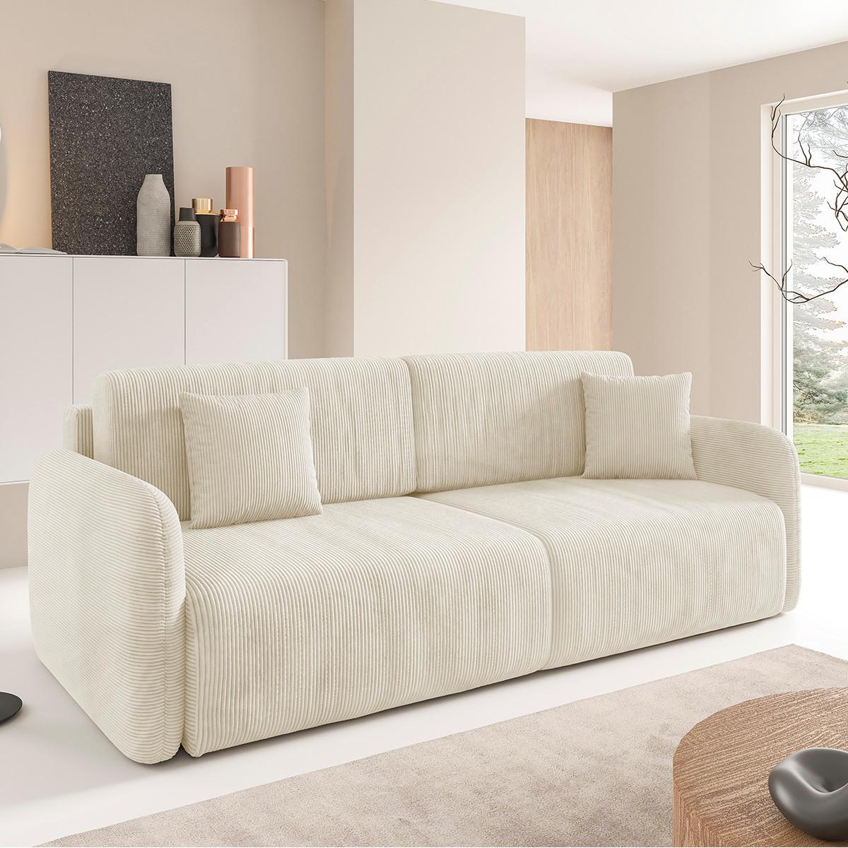 SOFA Dora 3 Sitzplätze Beige - Beige, Holz (233/92/110cm) - Petits-meubles