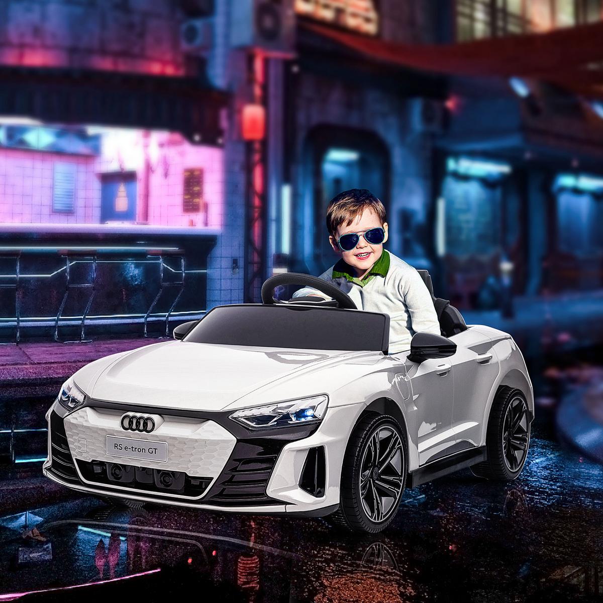 KINDER Elektroauto, Kinderauto mit 2,4G Ferbedienung, Kinderfahrzeug, Weiß - Weiß, Metall (103/58/41cm) - HOMCOM