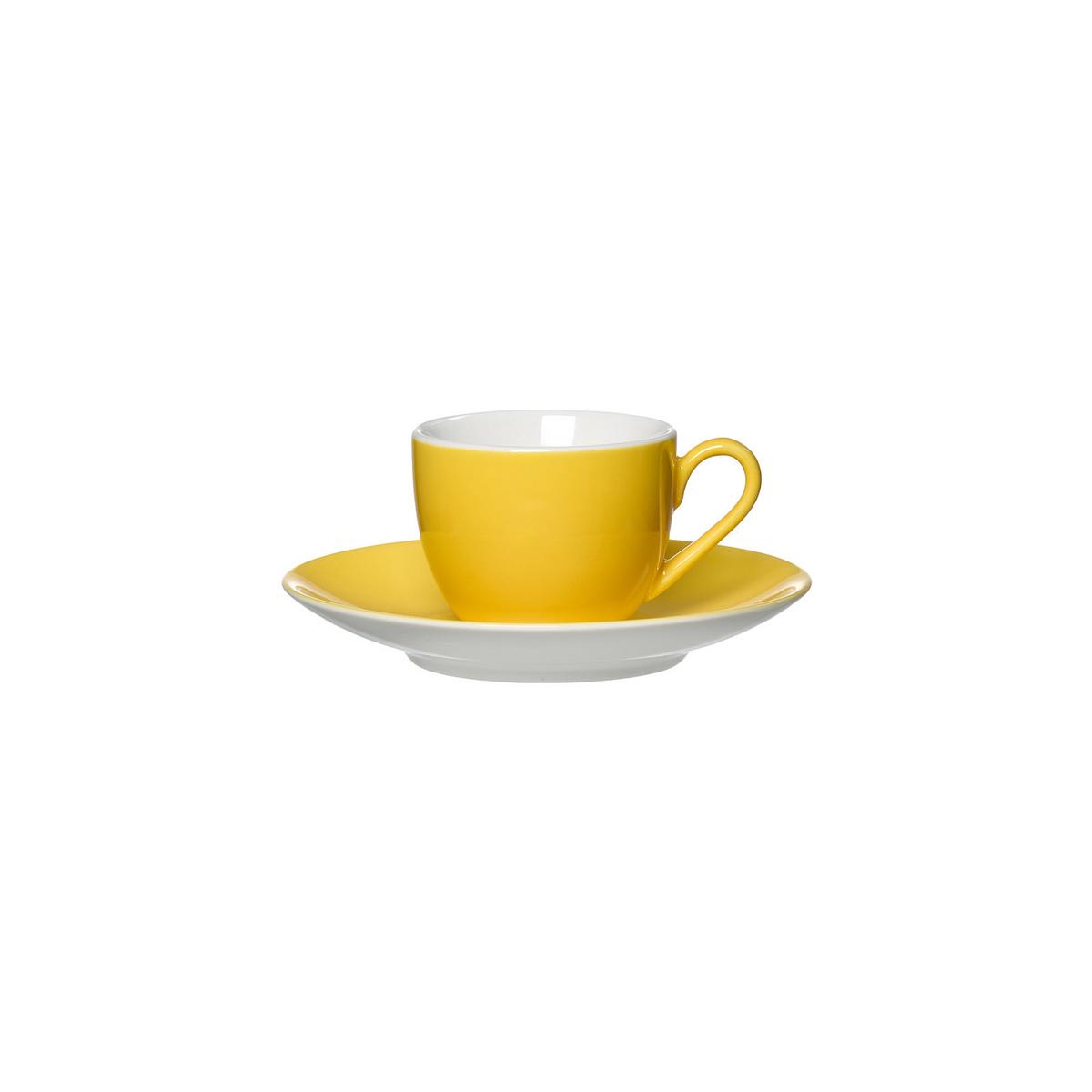 ESPRESSOTASSEN UND -UNTERTASSEN Doppio Gelb 80 ml 6er Set - Gelb, Keramik (12/7/12cm) - Ritzenhoff Breker