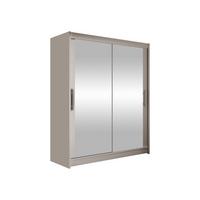 SCHWEBETÜRENSCHRANK Westa XI - Kaschmir/Silberfarben, Holzwerkstoff/Metall (150/200/58cm) - MIRJAN24