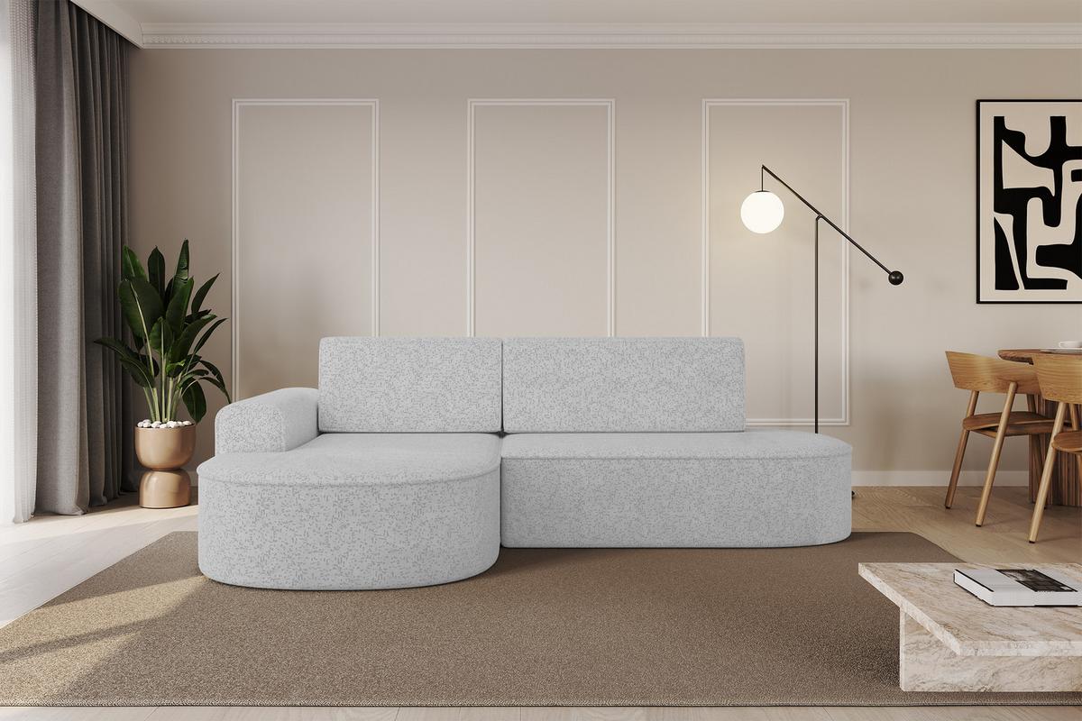 ECKSOFA mit Schlaffunktion und Bettkasten Ottomane Links MARI-L1-S - 283x167x73 cm Grau Tissu - Schwarz/Grau, Holzwerkstoff/Kunststoff (283/167cm) - ALTDECOR