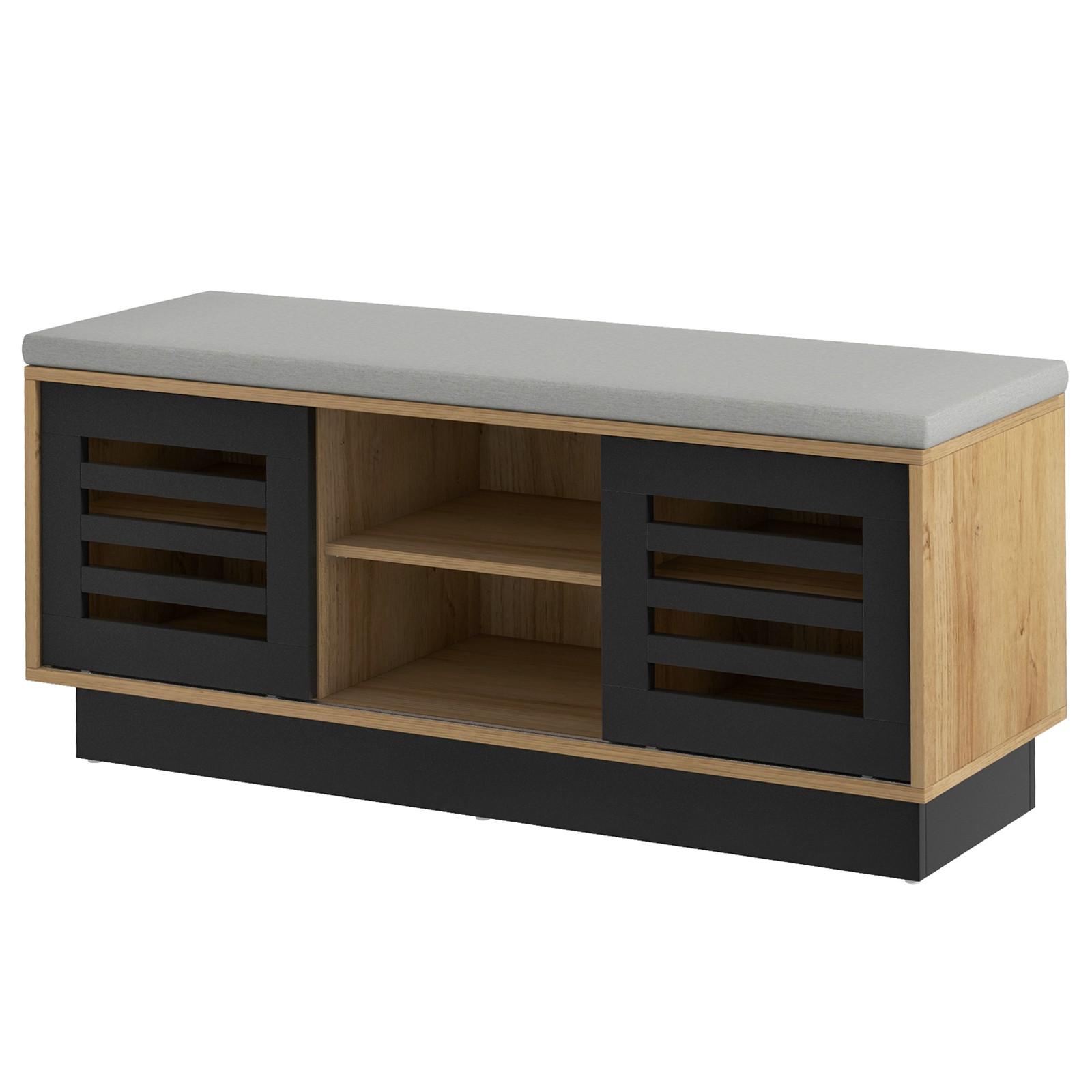 SCHUHBANK 46cm Natur - Naturfarben, Holz (100/46/35cm) - COSTWAY