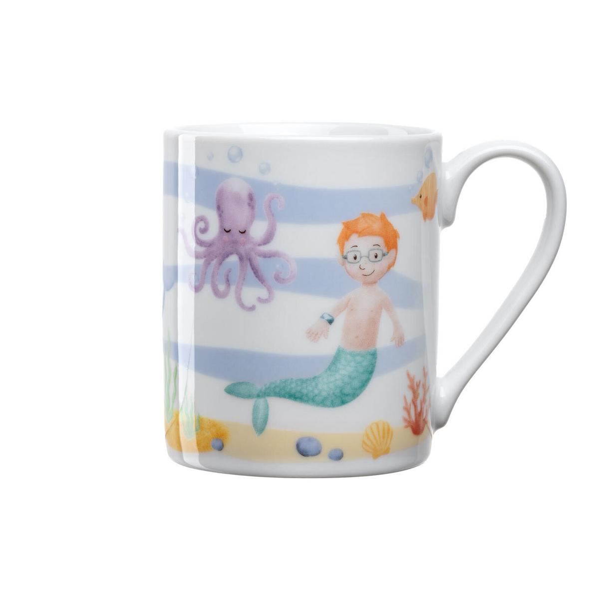 KINDERGESCHIRR SET MIT BESTECK BAMBINI AVVENTURA Meer - Hellblau, Keramik/Kunststoff (2/2/2cm) - Leonardo Living