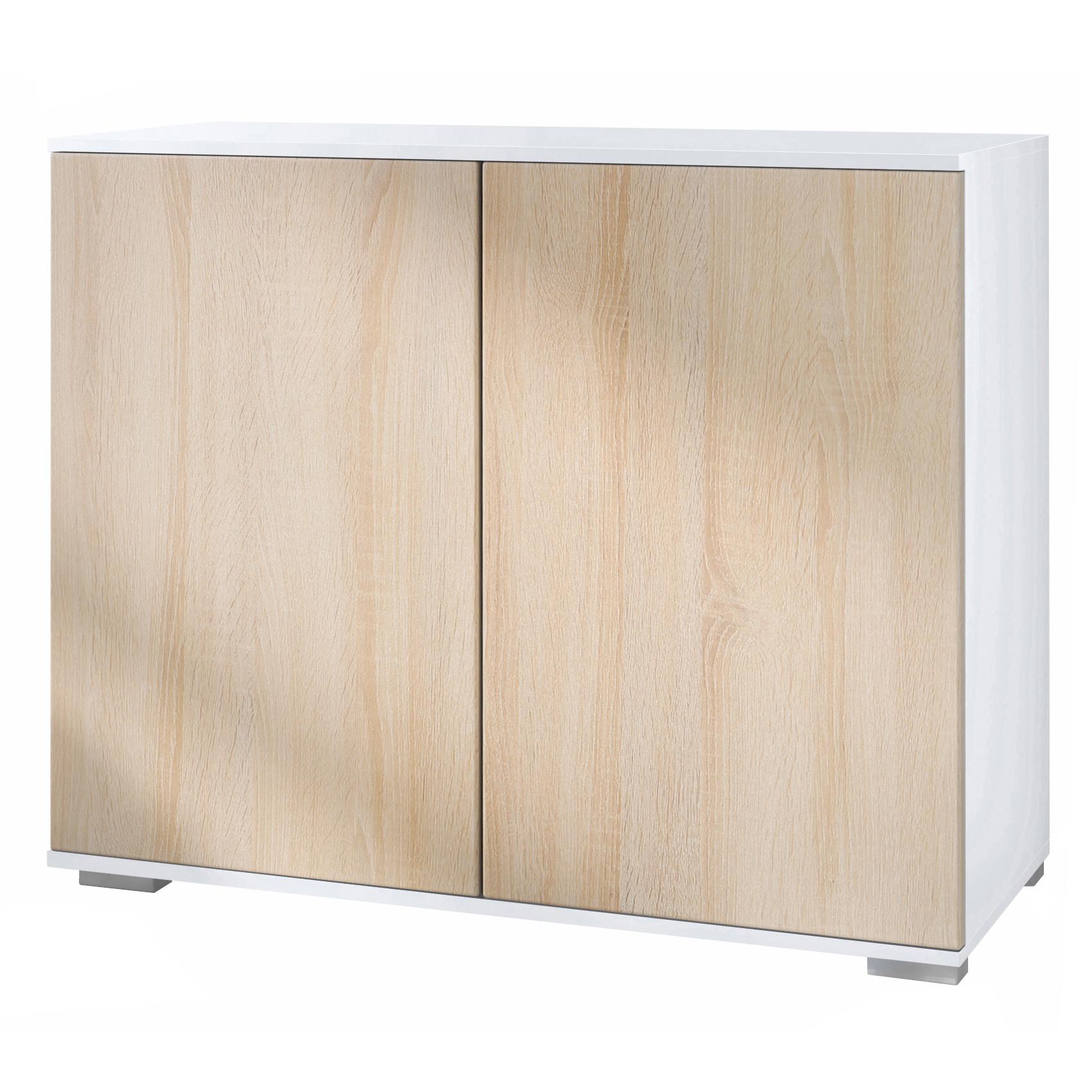 KOMMODE Skadu Eiche sägerau - Eiche San Remo, Holzwerkstoff (92.5/75.5/35cm) - Vladon