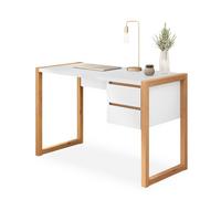 SCHREIBTISCH BELINDA weiß/Eiche - Eichefarben/Weiß, Holz (54/118/75cm) - IDIMEX