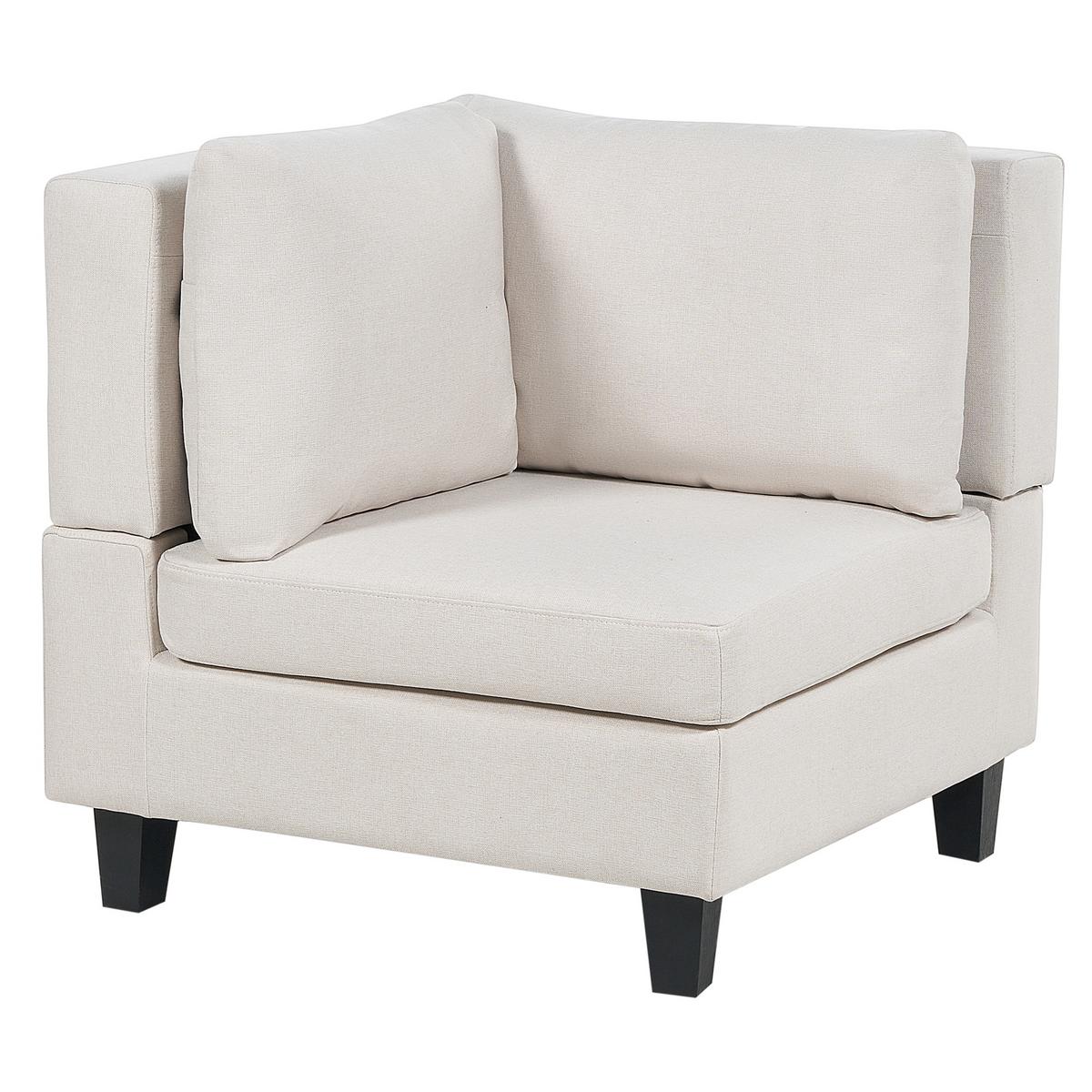 ECKSOFA Modul 4-Sitzer linksseitig Hellbeige Stoff Unstad - Beige/Schwarz, Textil (228/152cm) - Beliani