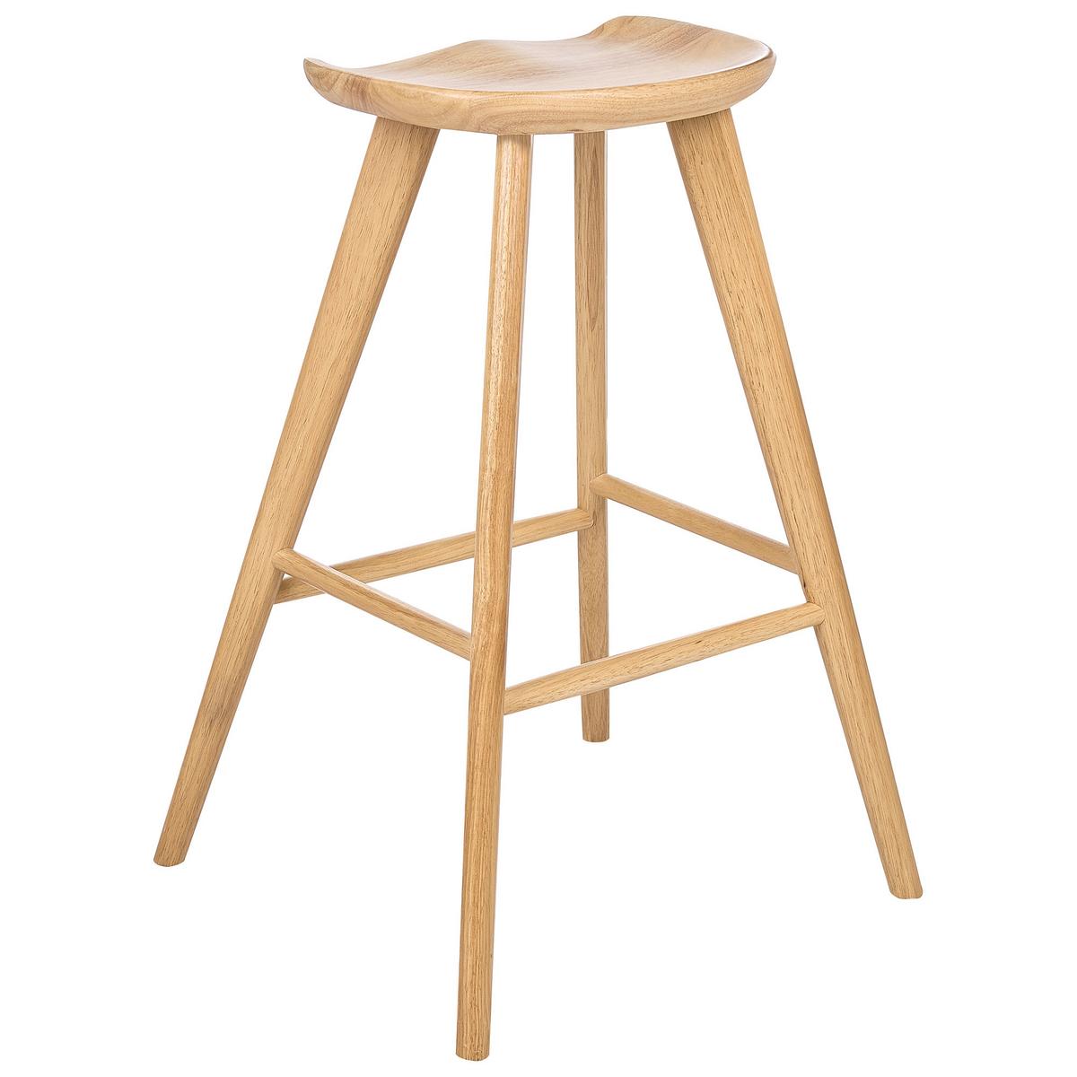 BARHOCKER 2er-Set Hellbraun Cando - Hellbraun, Holz (52/74/45cm) - Beliani