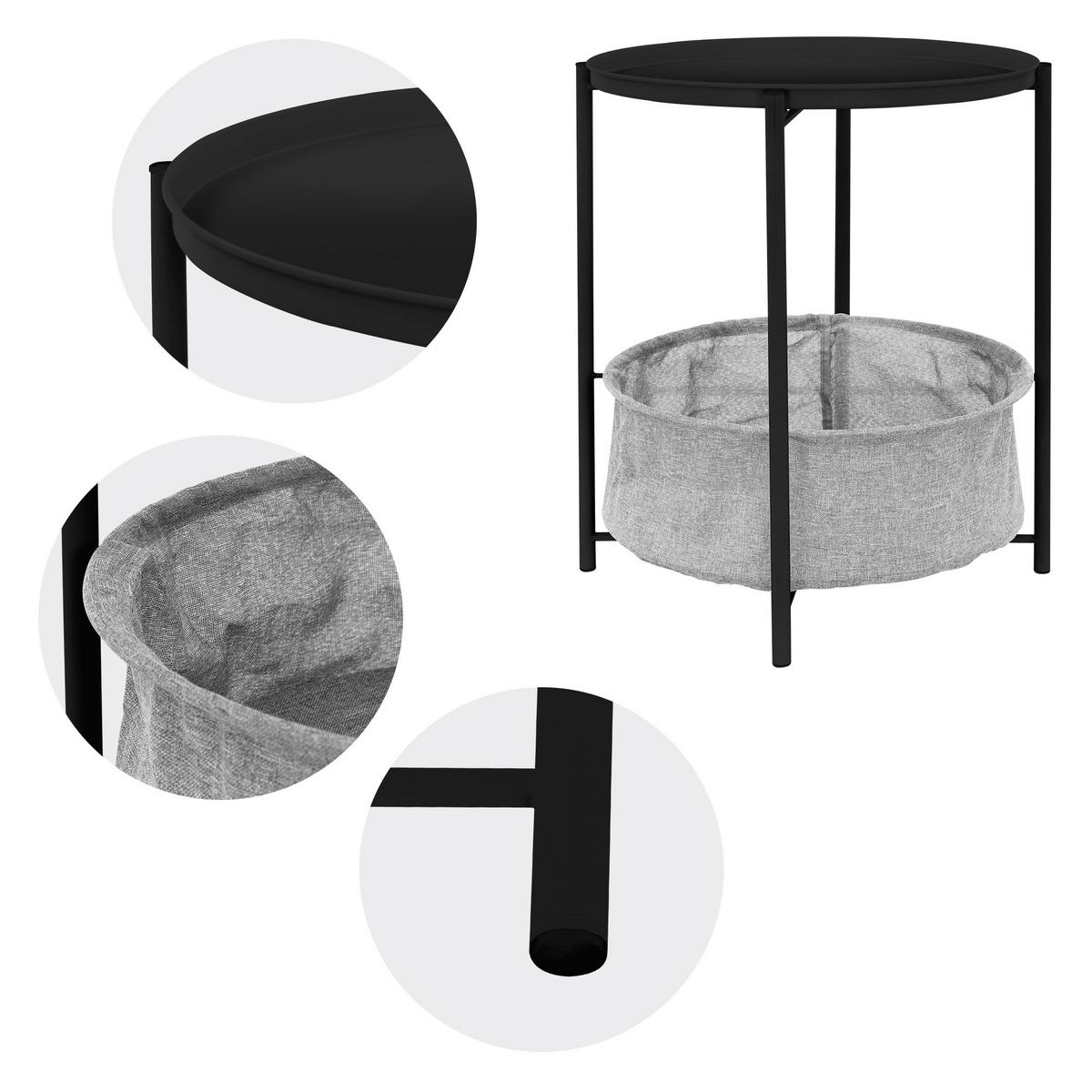 BEISTELLTISCH rund Ø46 x 51 cm Schwarz aus Metall - Schwarz, Metall (46/46/51cm) - ML-DESIGN