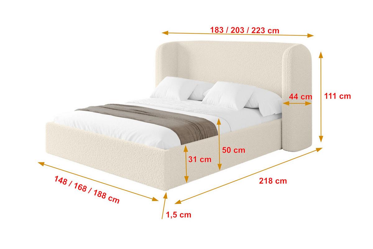 POLSTERBETT mit Bettkasten und Lattenrost, Bett mit Matratze H3/H4 - ESTI 140x200 Beige - Sandfarben, Holzwerkstoff/Textil (140/200cm) - ALTDECOR