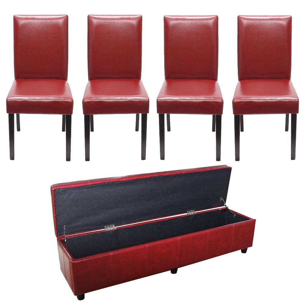 GARNITUR XXL Rot 5-teilig-Set - Rot, Textil (48/90/56cm) - MCW