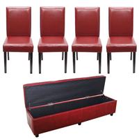GARNITUR XXL Rot 5-teilig-Set - Rot, Textil (48/90/56cm) - MCW