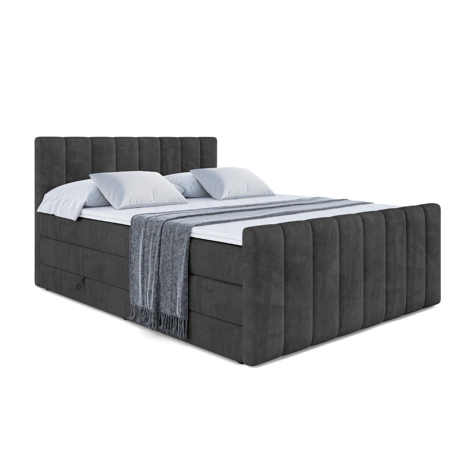 BOXSPRINGBETT OTTA-Z KING - 140x200 - H3/H4 - Schwarz - Schwarz, Holzwerkstoff (140/200cm) - ALTDECOR