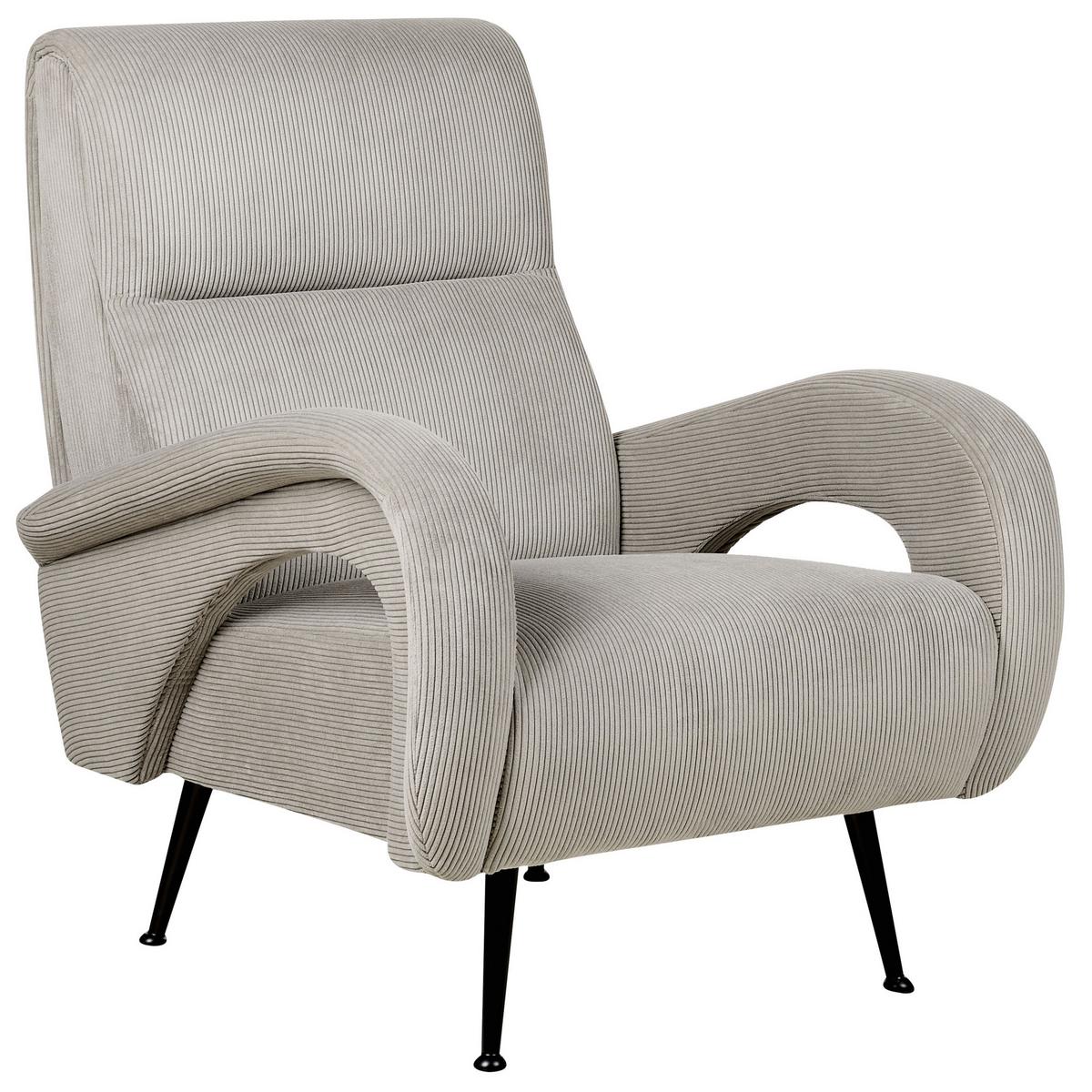 SESSEL Cord grau Svalov - Grau, Textil (77/93/75cm) - Beliani