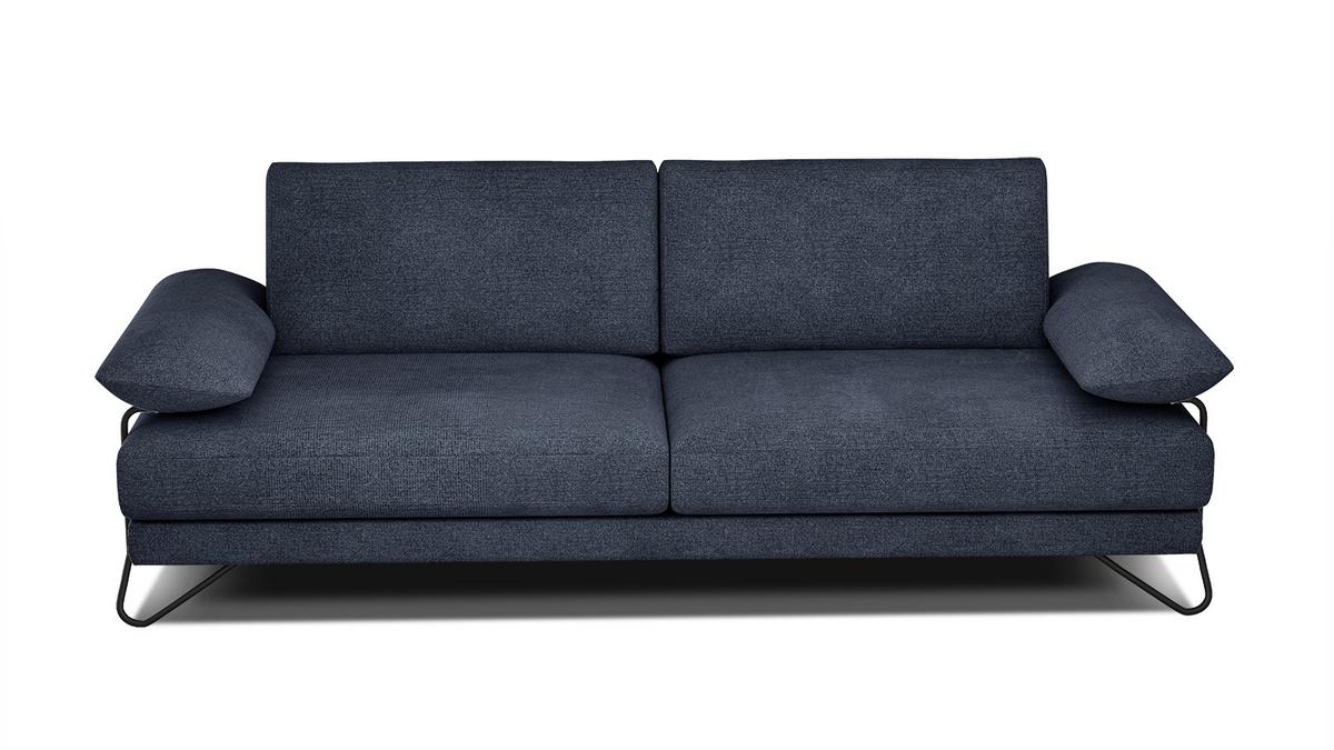 SOFA LORI 3-Sitzer, dunkelblau - Schwarz/Dunkelblau, Holzwerkstoff/Textil (245/87/96cm) - Wozimo