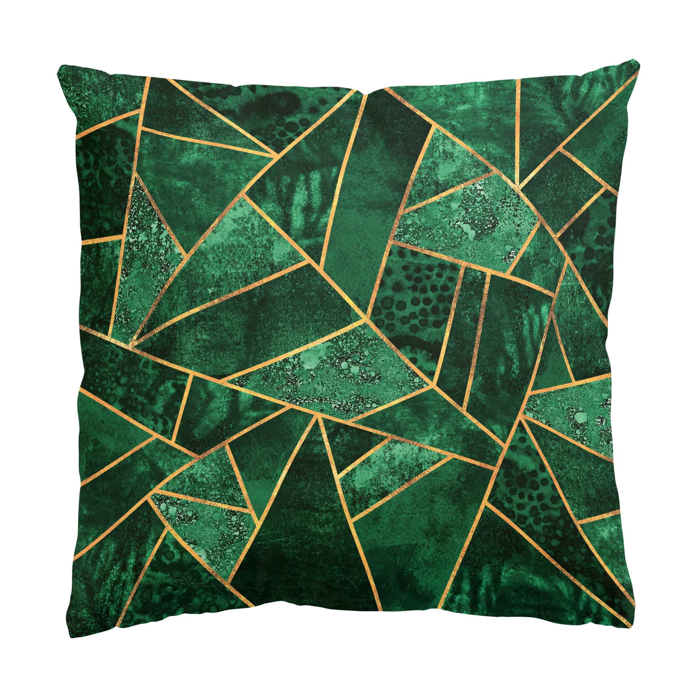 KISSENBEZUG Dunkler Smaragd mit Gold 40/40 cm - Grün, Textil (40/40cm) - Bilderwelten