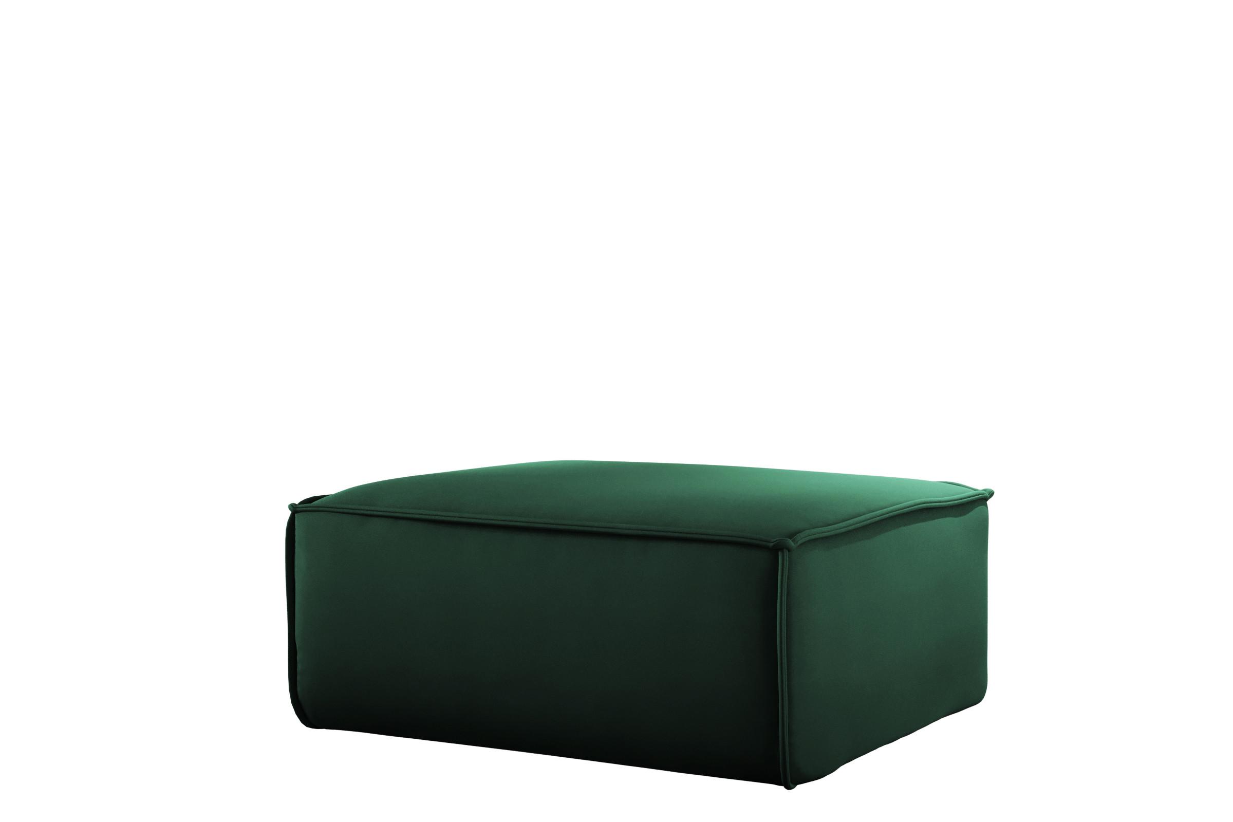 POLSTERHOCKER Celes Premium Opera Velvet - Grün, Holzwerkstoff/Textil (105/40/105cm) - Fun Möbel