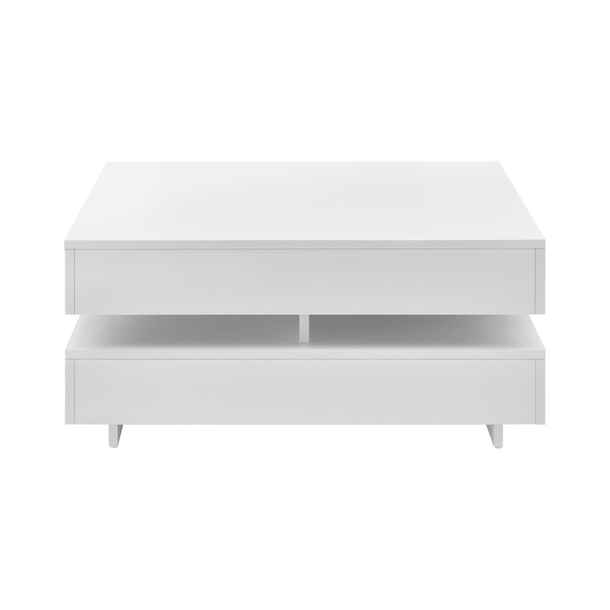 COUCHTISCH Märsta 75/75/36 - Weiß Hochglanz, Holzwerkstoff (75/75/36cm) - [en.casa]