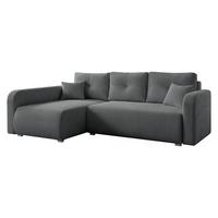 ECKSOFA Viena Cord, Seite: Links - Silberfarben/Grau, Holz/Kunststoff (234/145cm) - MIRJAN24