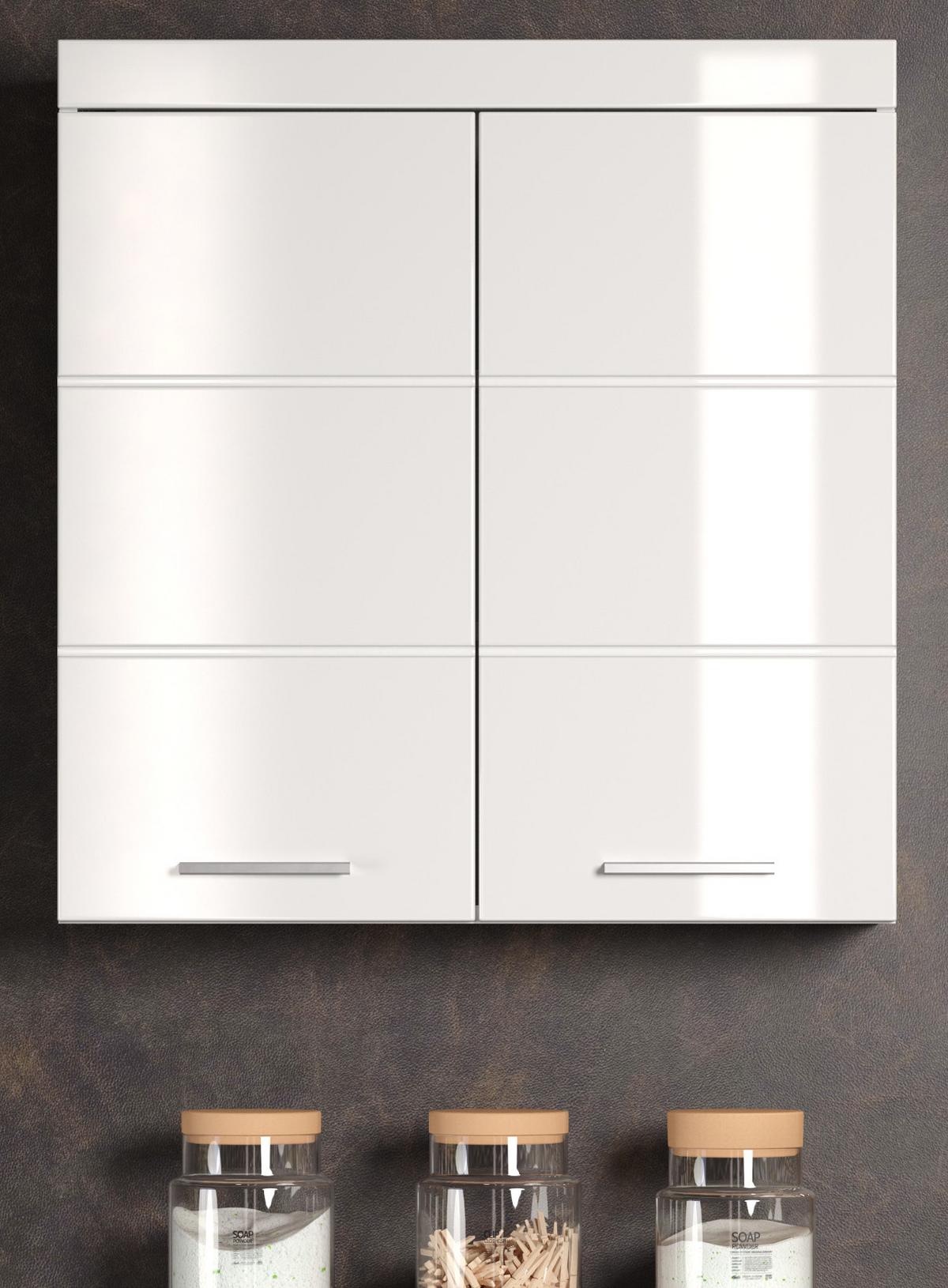 HÄNGESCHRANK weiß Hochglanz 73 x 77 cm, Badschrank hängend - Weiß, Holzwerkstoff/Kunststoff (73/77/23cm) - Top.Furn