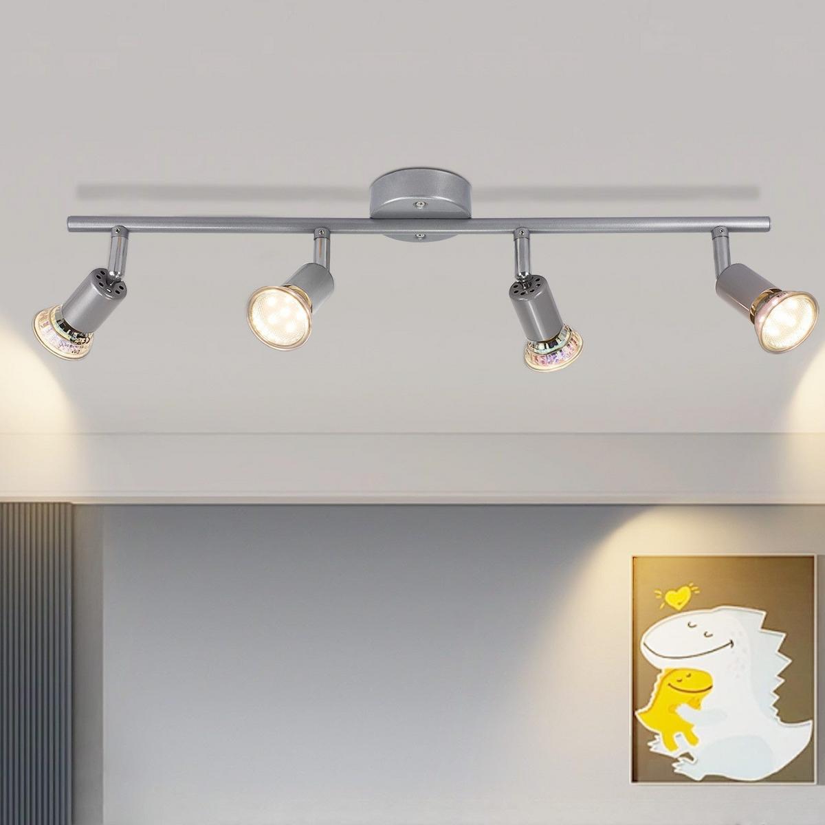 DECKENSTRAHLER Leland 4-flammig 54/15/3.2cm - Silberfarben, Metall (54/15/3.2cm) - Nettlife