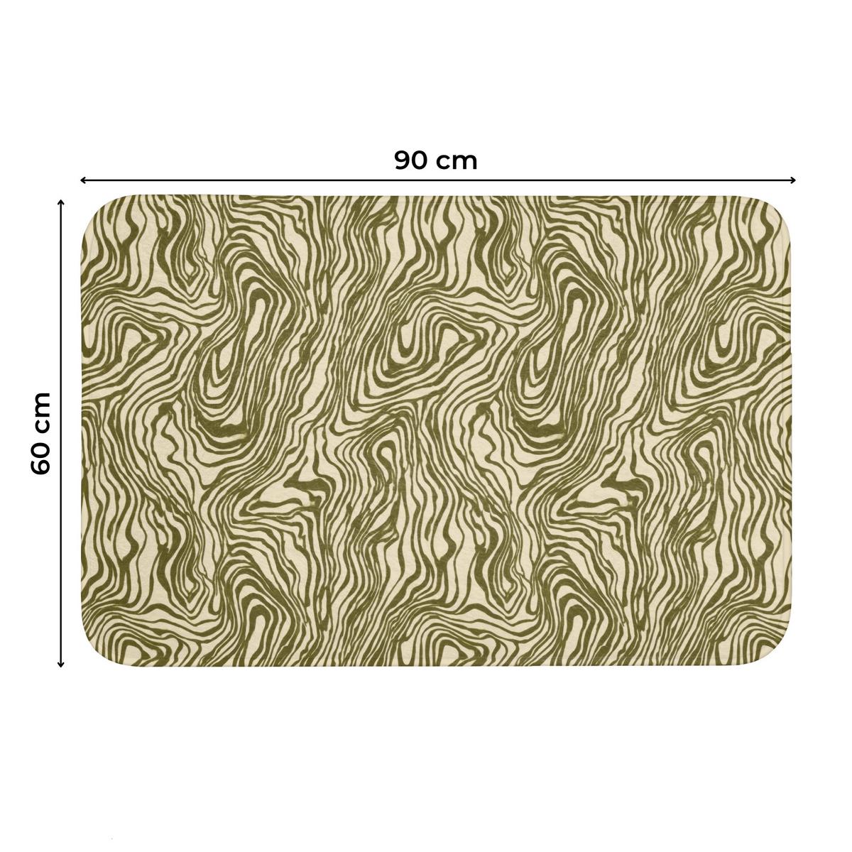 WC-VORLEGER Abstrakt - Marmor - Grün Toilettenteppich 90x60 cm - Dunkelgrün, Textil (90/1cm) - OnlyWow