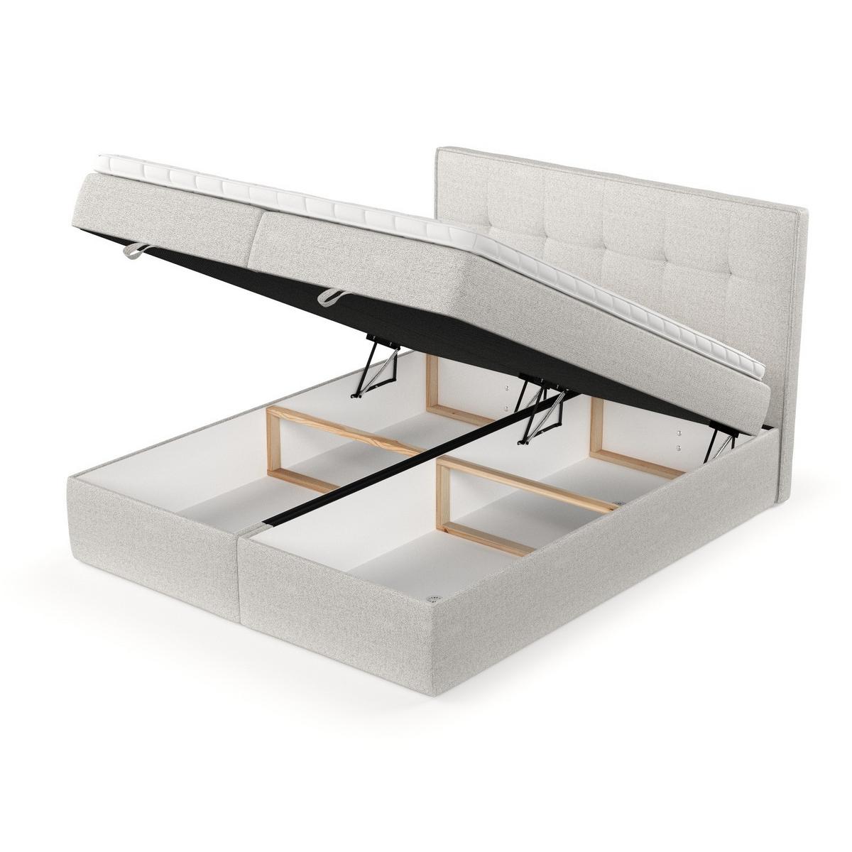 BOXBETT Tivra 200/200 cm Hellbeige im Riva Stoff - Sandfarben/Schwarz, Holz/Holzwerkstoff (200/200cm) - AltaBeds