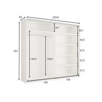 KLEIDERSCHRANK Kaschmir 221/207/60 - Kaschmir, Holzwerkstoff (221/207/60cm) - RAUMHIRSCH FURNITURE