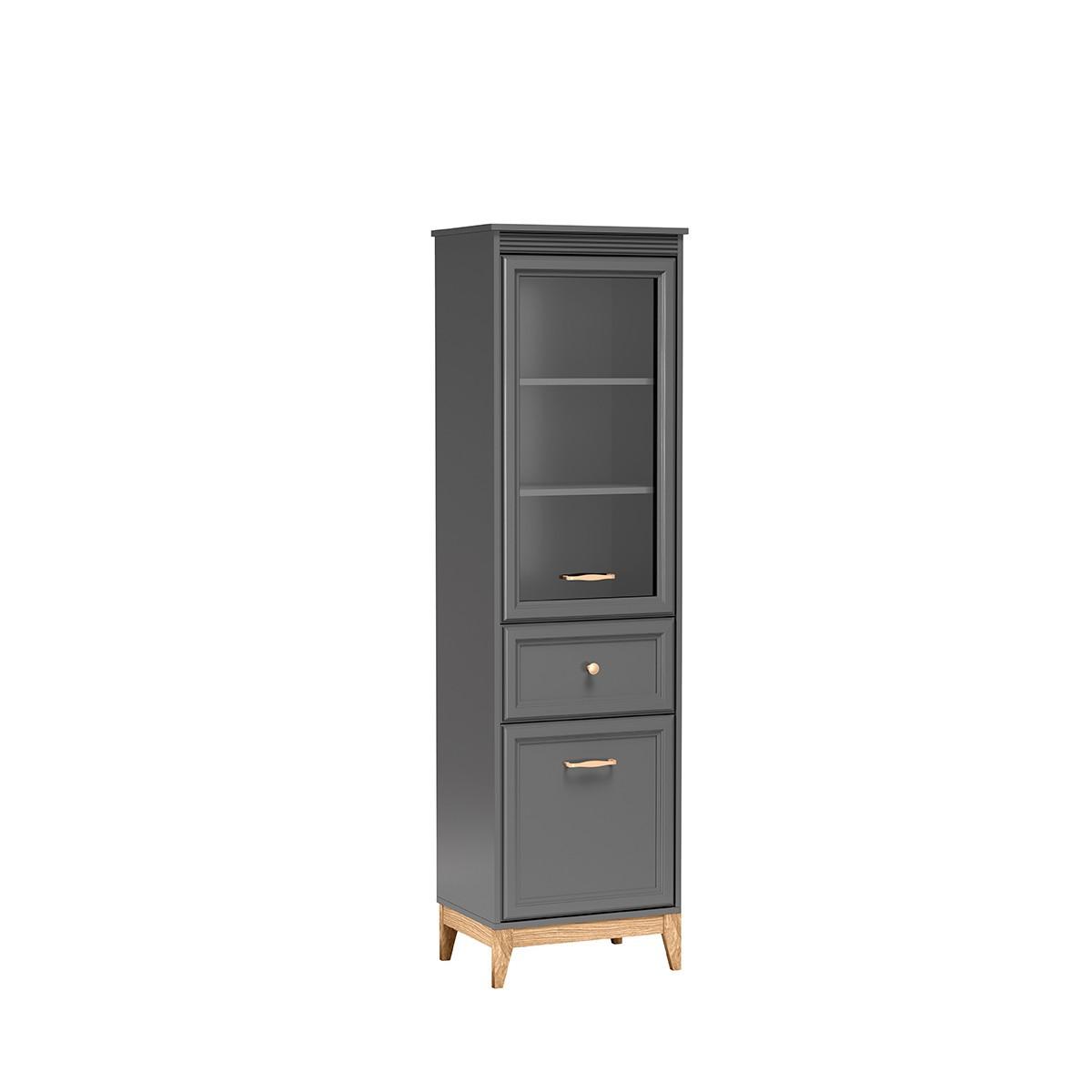 VITRINE SUOLO 193 / 55 cm in Grau - Grau, Holzwerkstoff (55/193/40.5cm) - MASSENO