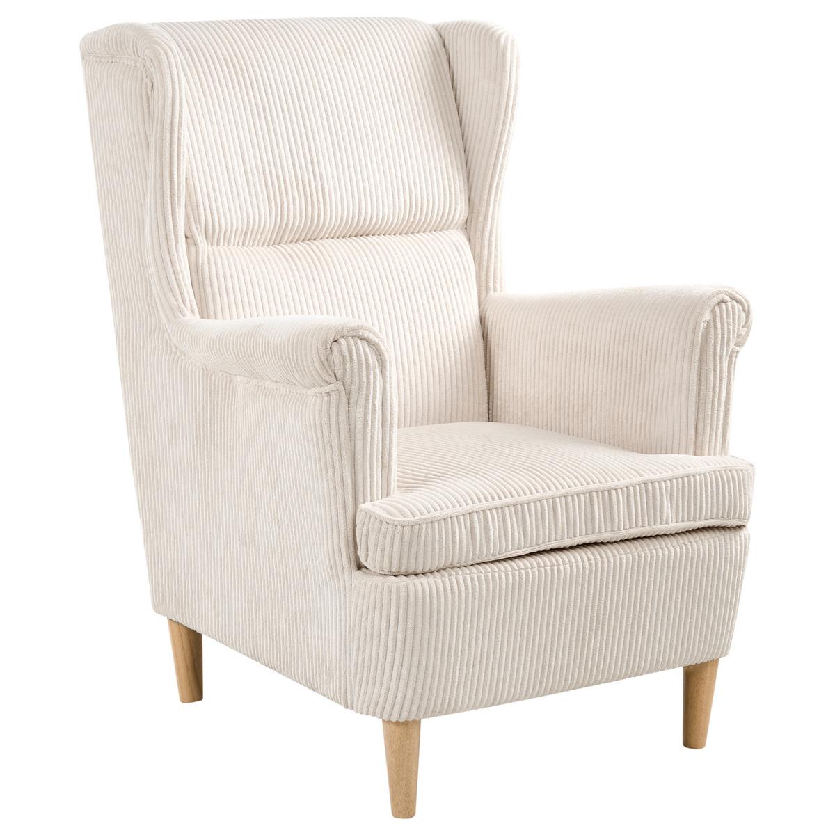 OHRENSESSEL Hellbeige Abson - Beige/Braun, Textil (64/100/65cm) - Beliani