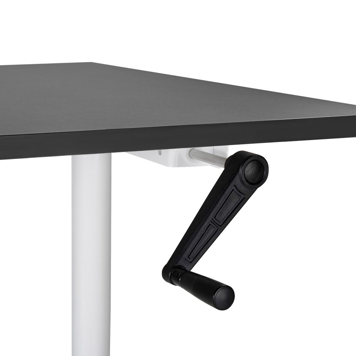 SCHREIBTISCH schwarzweiß 120/72 cm manuell höhenverstellbar Destin IV - Schwarz/Weiß, Holz (72/120/74cm) - Beliani